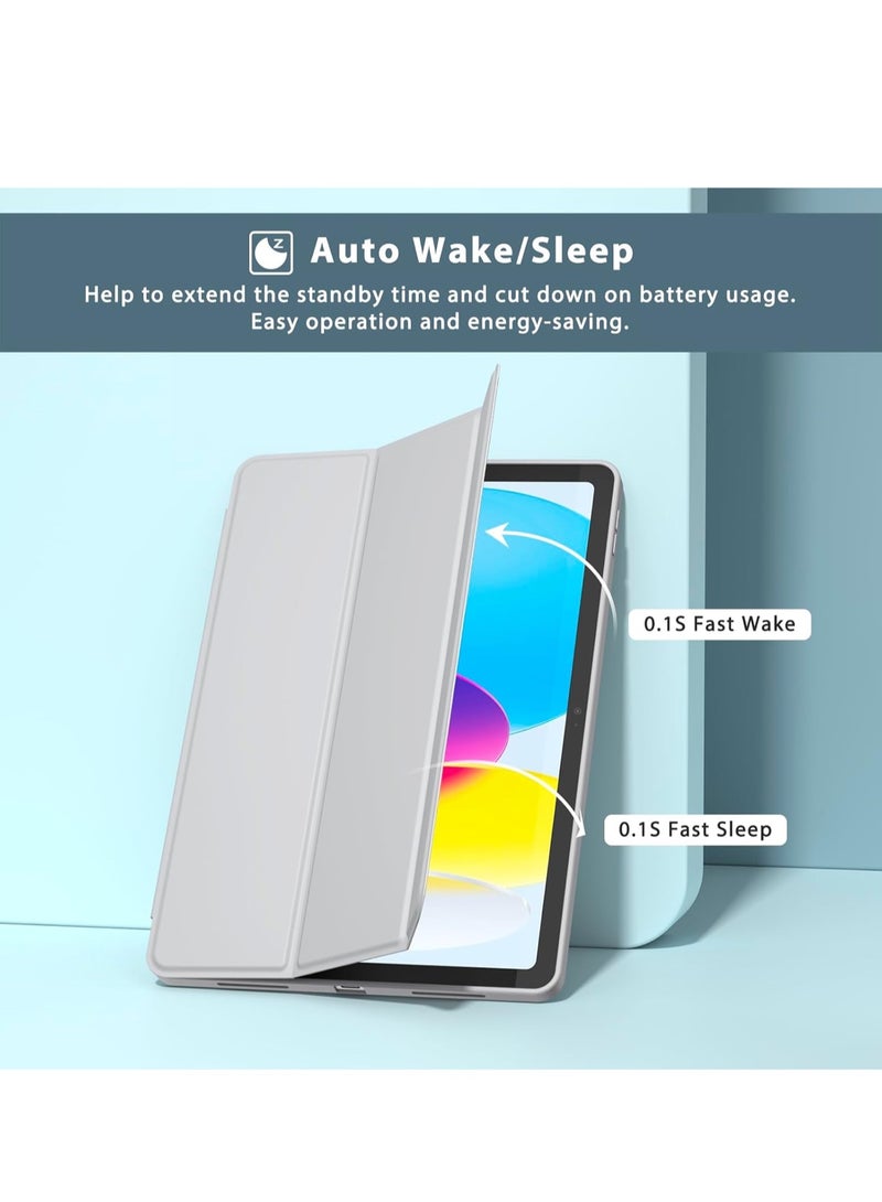 كفر ايباد الجيل العاشر  10.9 بوصة 2022 مع حامل قلم ذكي ،غطاء ذكي رفيع بمسند اغلاق/تشغيل الشاشة تلقائي ، رمادي - Image 4